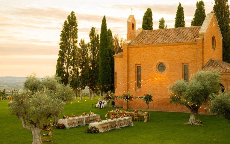 The Church of Sant'Antonio dell'Abate at Golden Hour, ColleMassari Hospitality