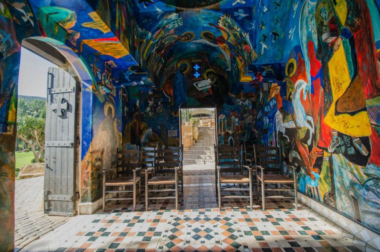All Saints Chapel, interior painted by John Corbidge, Columbia Beach Resort