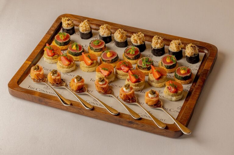Canapes prepared by the hotel chefs, The Connaught
