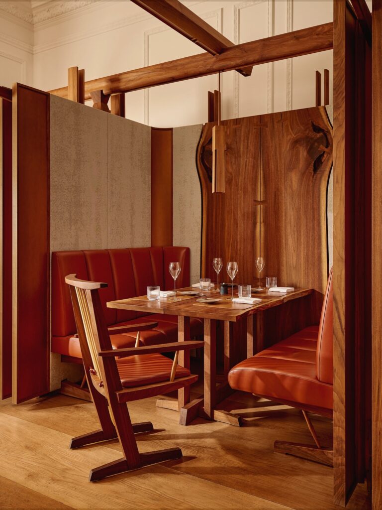 A booth at The Connaught Grill, The Connaught