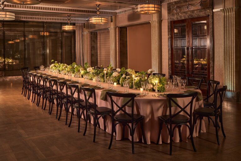 Long banquet table in the Mayfair Room, The Connaught