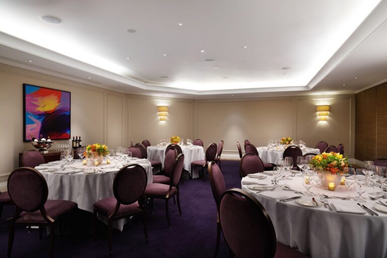 The Nelson Room laid for a banquet