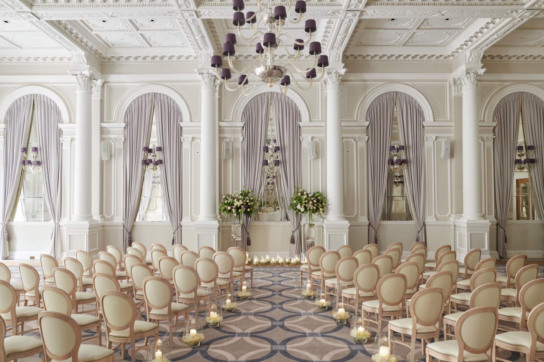 The Ballroom set for a wedding ceremony