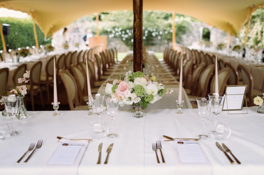 A marquee in the grounds