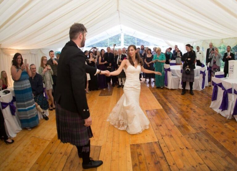 The first dance, in a marquee on the lawn, Cortes House