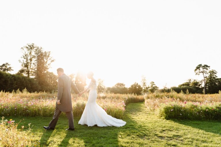 A Couple in the Wildflower Meadow at Sunset, Coworth Park