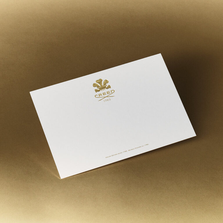 Gold-crested gift message card, Creed
