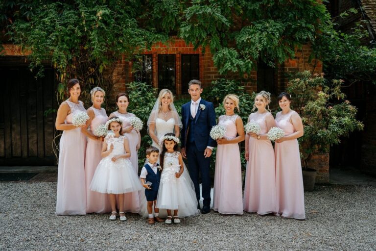The bridal party at the Tudor doorway, Creeksea Place