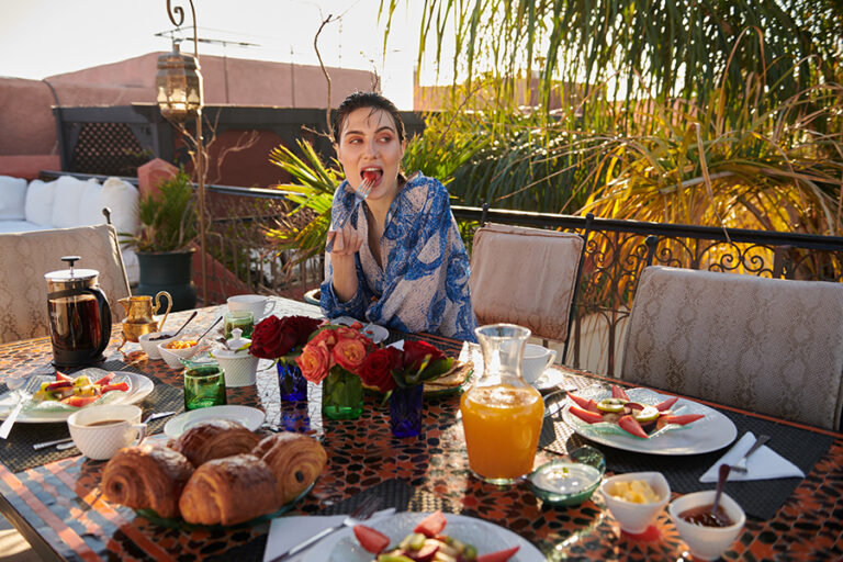 Breakfast on the rooftop terrace, Dar Jaguar