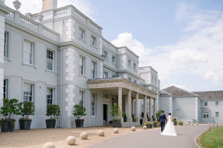The wedding pavilion seen from the lawn terrace, De Vere Wokefield Estate