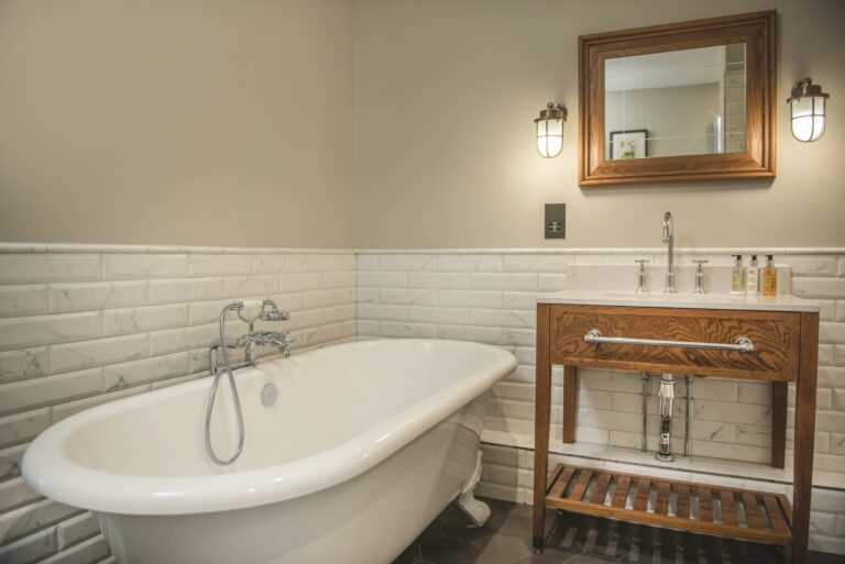 A bathroom with a freestanding bath, De Vere Wokefield Estate