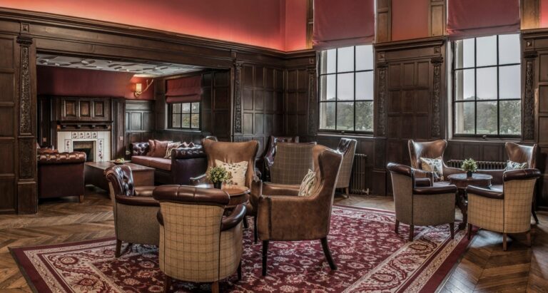 The lounge in the mansion, De Vere Wokefield Estate
