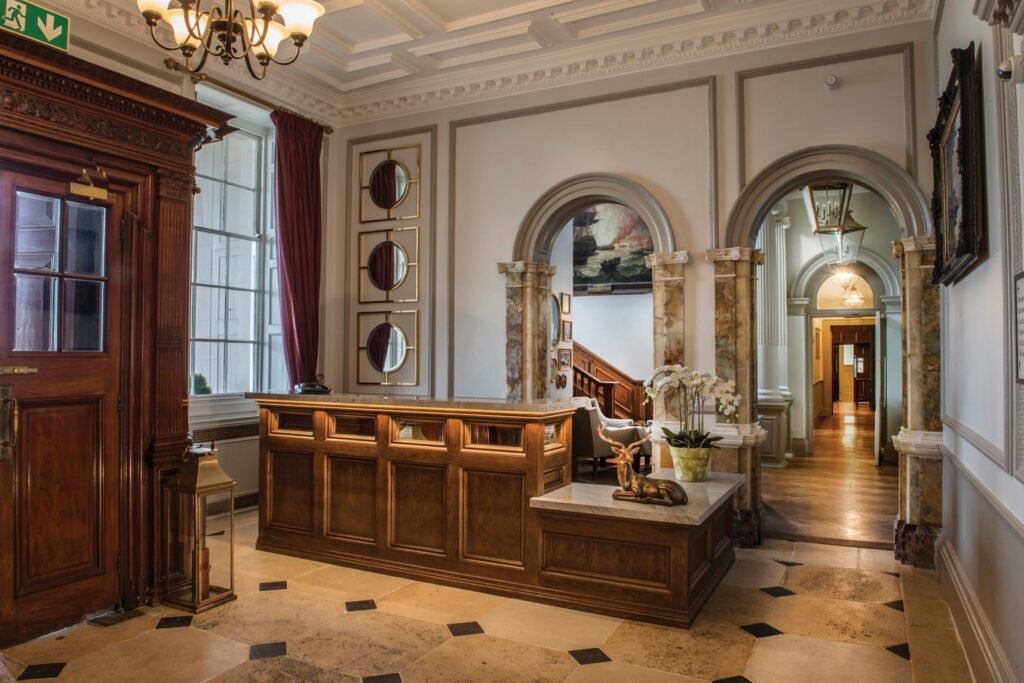 The reception area of the mansion, De Vere Wokefield Estate
