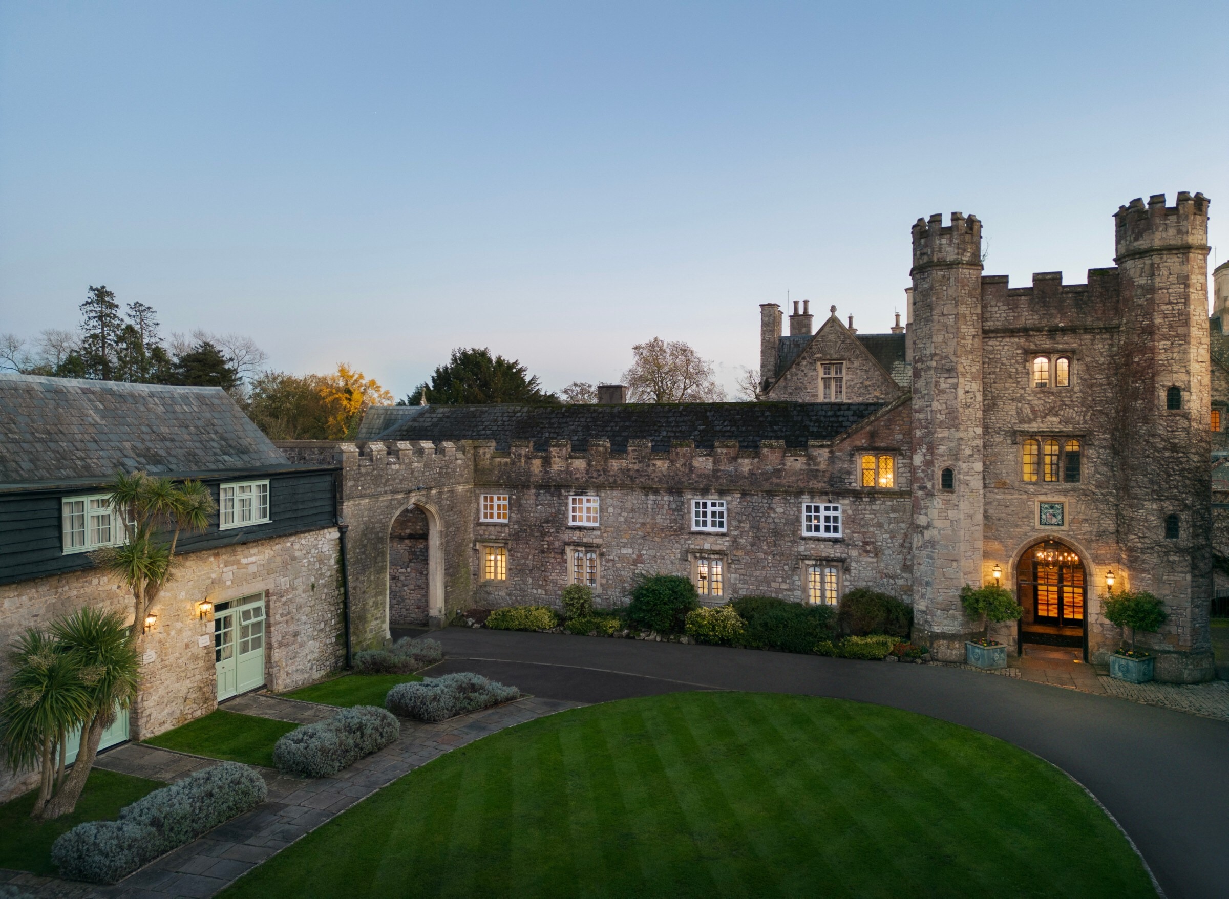 The manor house and its lawn at dusk, Delta Hotels St. Pierre Country Club