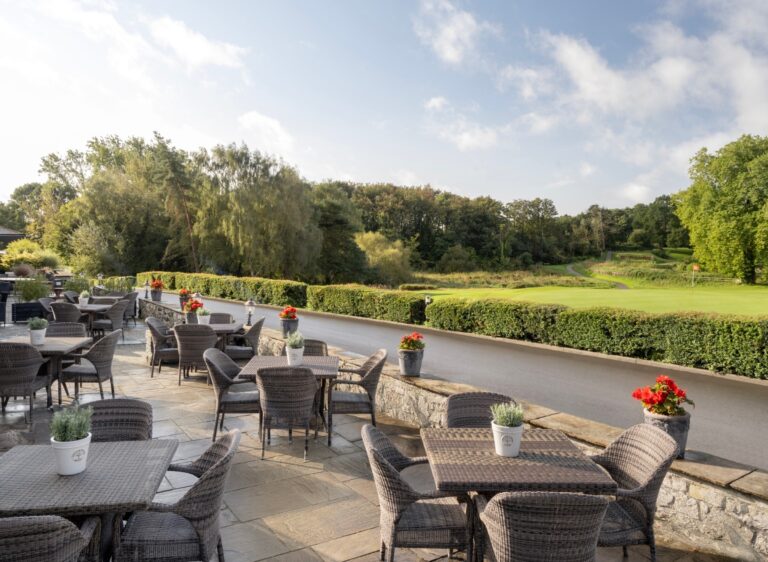 The Trophy Bar terrace over the golf course, Delta Hotels St. Pierre Country Club
