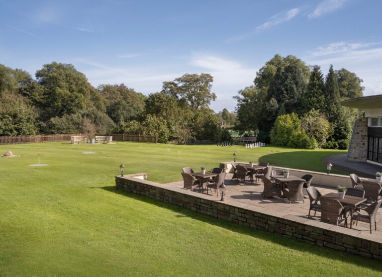 A terrace beside the lawn, Delta Hotels St. Pierre Country Club