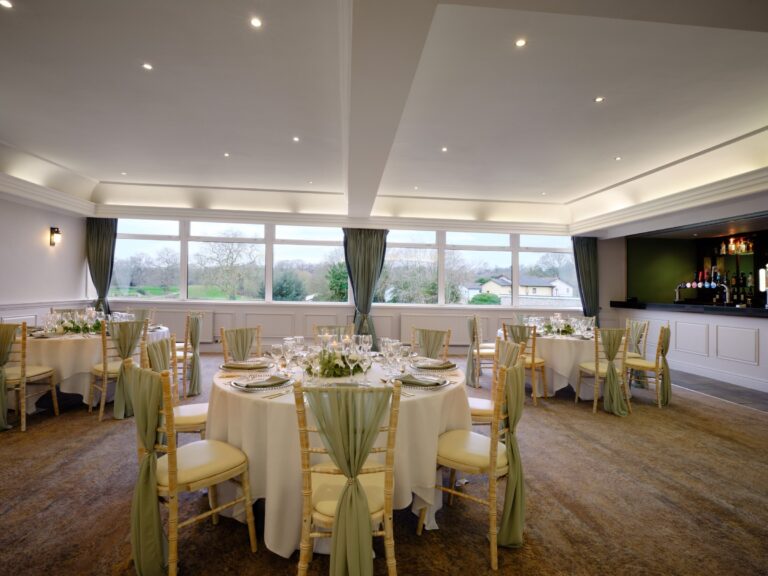 The Chepstow Suite set for a wedding breakfast, Delta Hotels St. Pierre Country Club