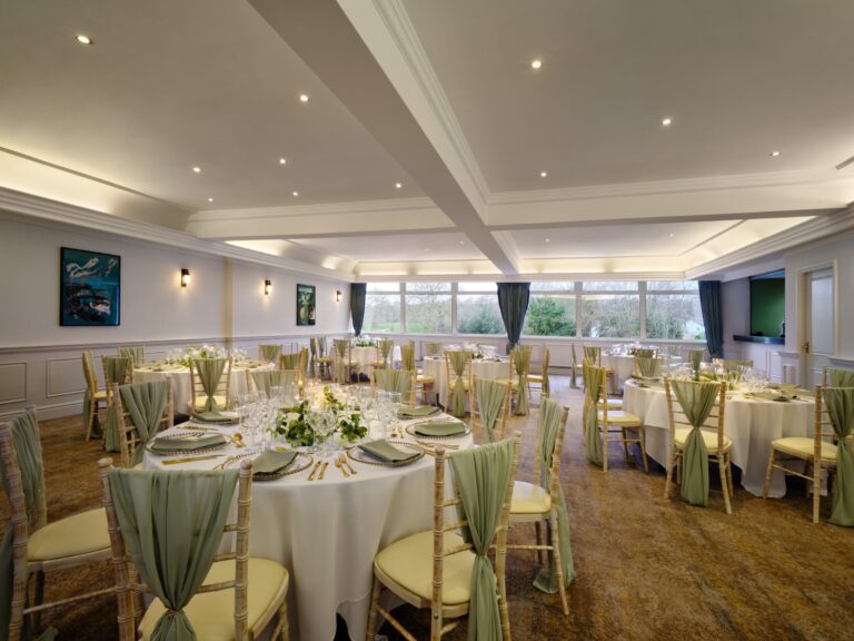 Round tables laid in the Chepstow Suite, Delta Hotels St. Pierre Country Club