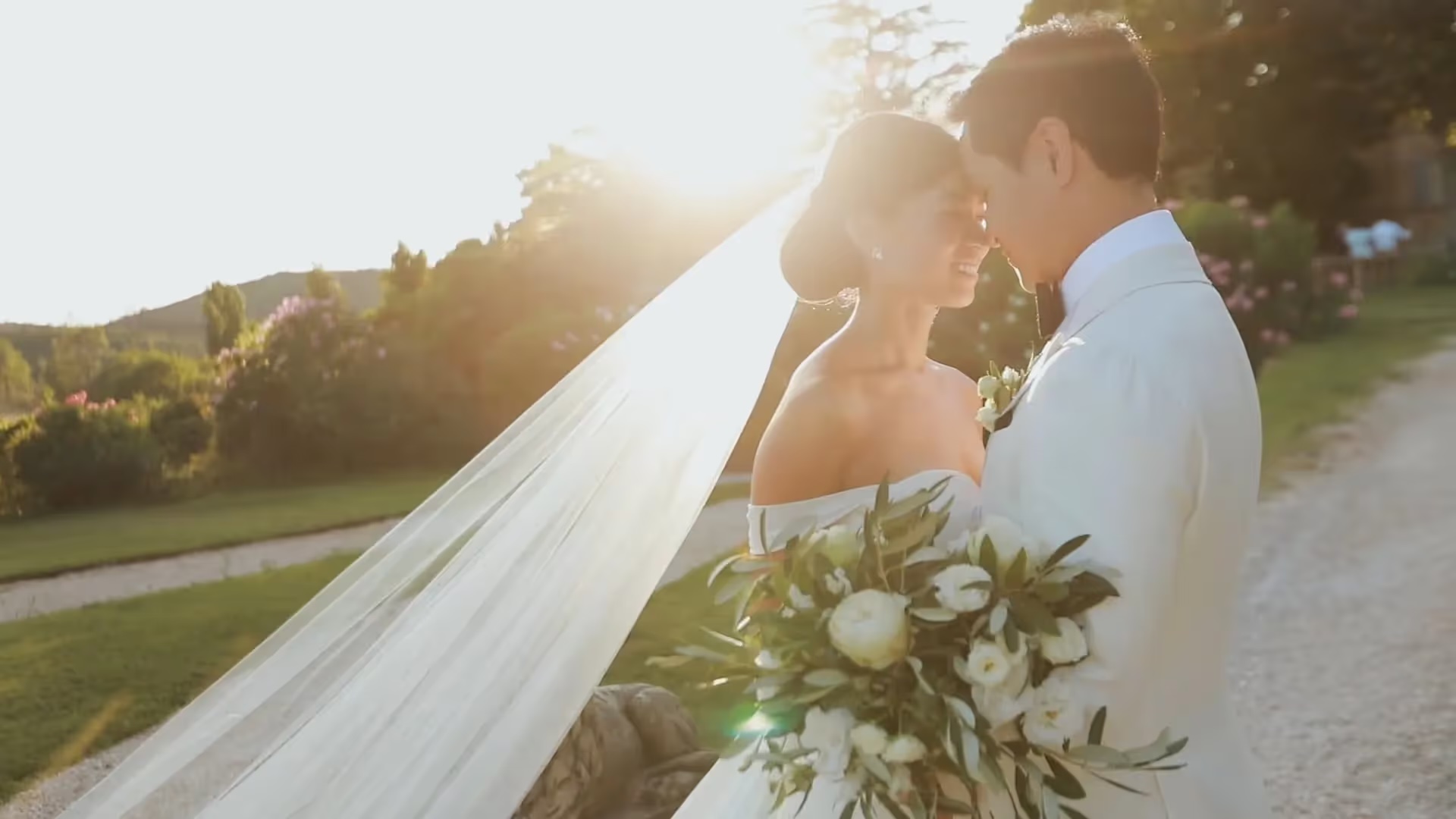 Jenny and Mike in low evening sun at Château de Robernier, Provence (film still), Denee Motion