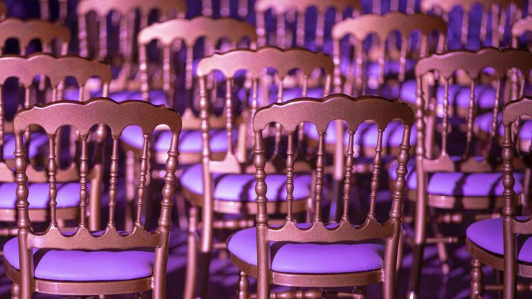Ceremony chairs in a Disney Fairy Tale Wedding setting, Disneyland Paris