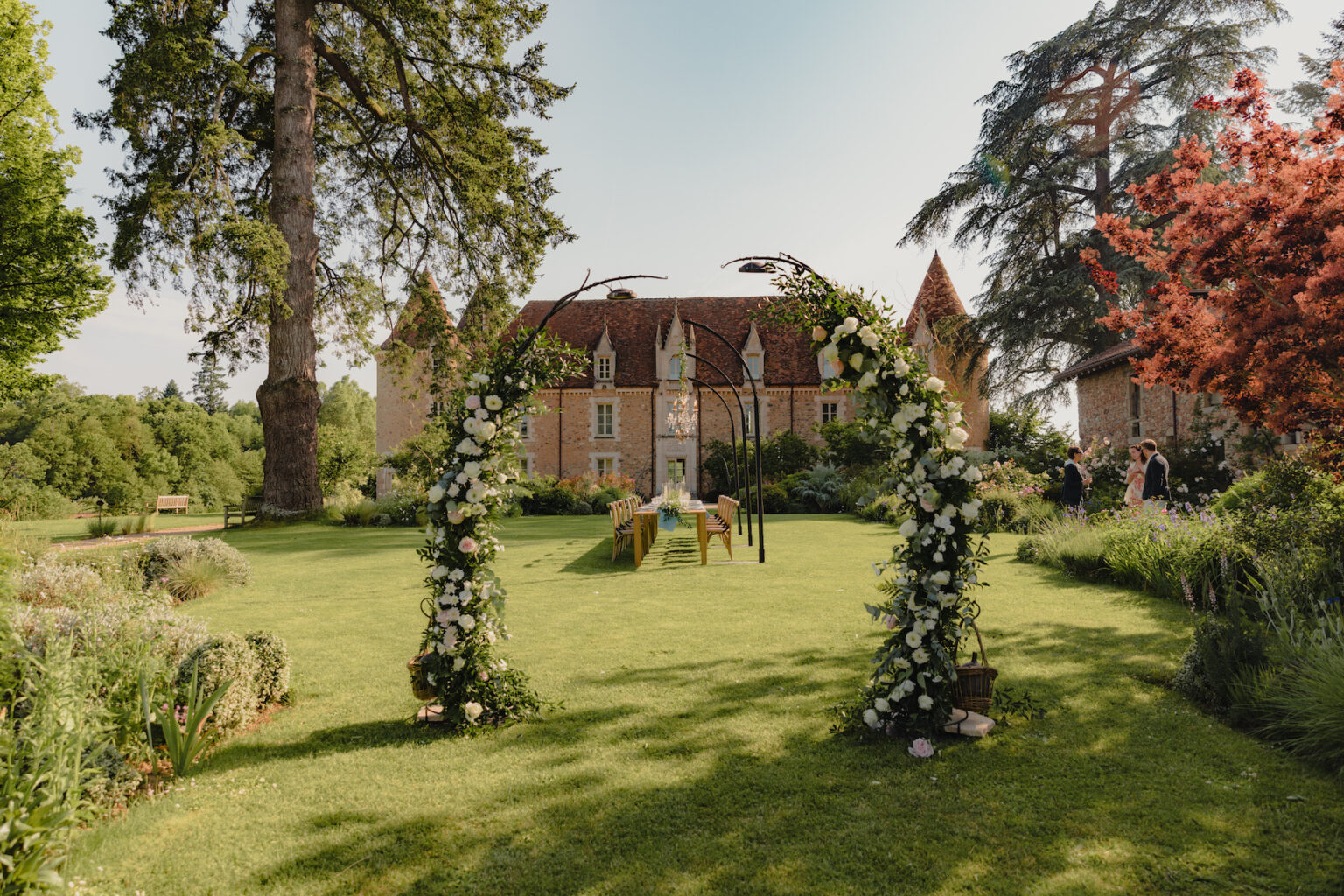 Floral arches in the Longère Gardens
