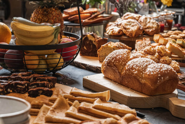 Breakfast pastries and breads, Domaine des Etangs, Auberge Collection