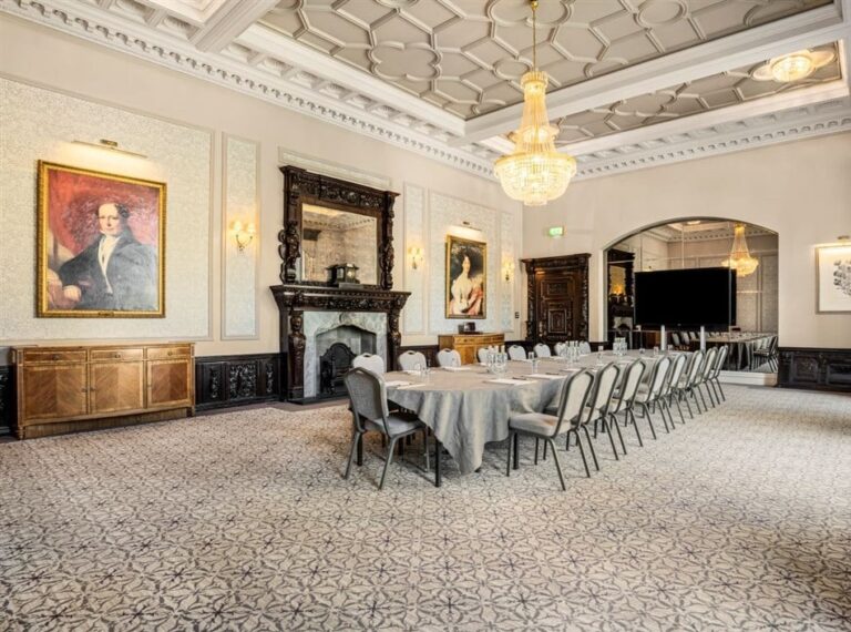 The Harley room set for a banquet, Down Hall Country House Hotel