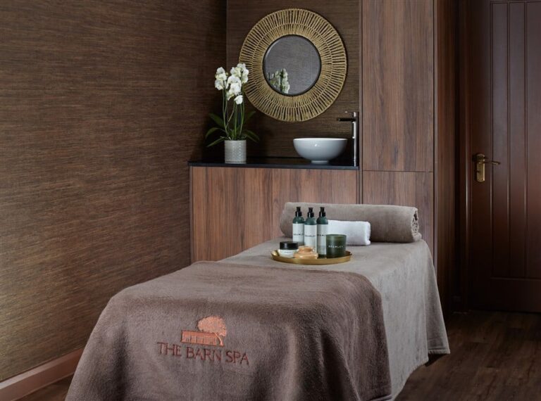 A spa treatment room, Down Hall Country House Hotel