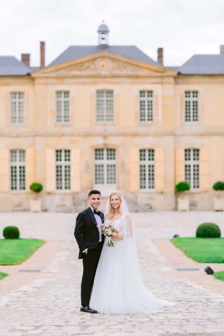 Chateau de Villette courtyard and facade, Dream Paris Wedding