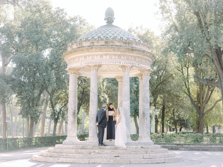 Elopement ceremony at the Temple of Aesculapius, Villa Borghese, Rome, Dream Weddings By Francesca Resciniti