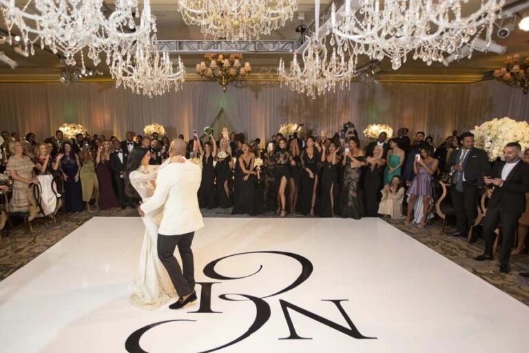 First dance on a monogrammed floor before guests, Montage Laguna Beach, Duke Photography