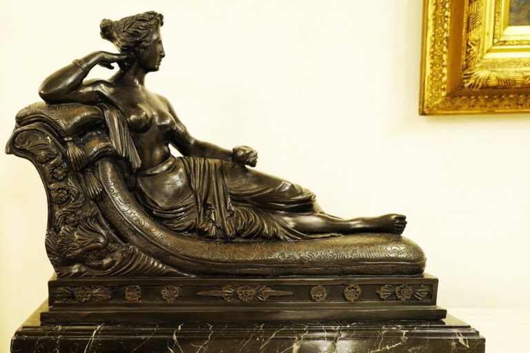 A bronze sculpture in the art-filled villa, El Martinete Villa