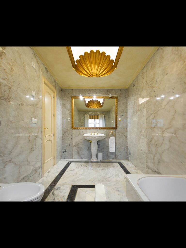 A marble corridor in the villa, El Martinete Villa