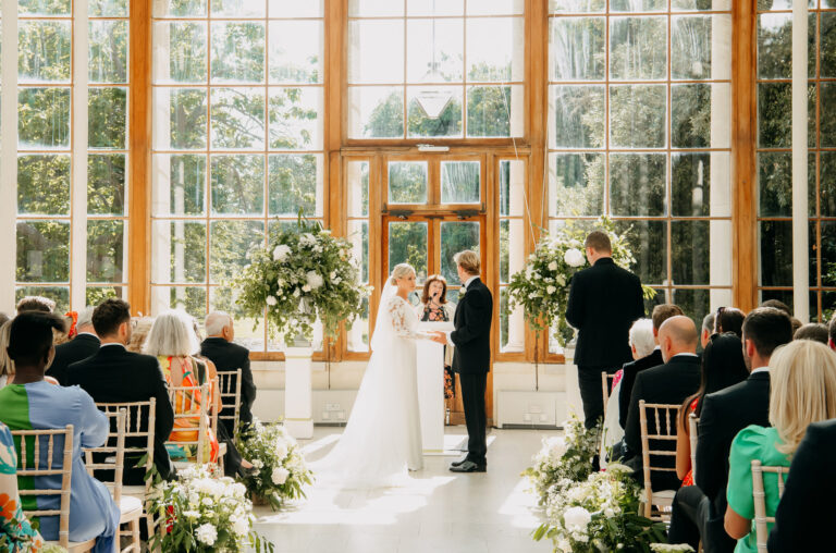 The ceremony in the Nash Conservatory at Kew Gardens, London, Emma-Jane Photography