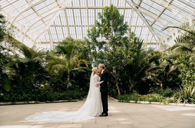 A couple portrait in the Temperate House at Kew Gardens, Emma-Jane Photography