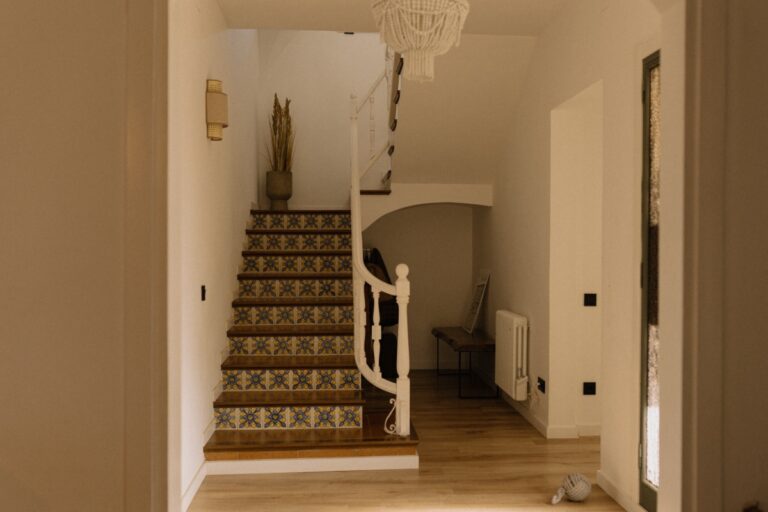 Tiled staircase interior of the farmhouse, Finca La Concertista