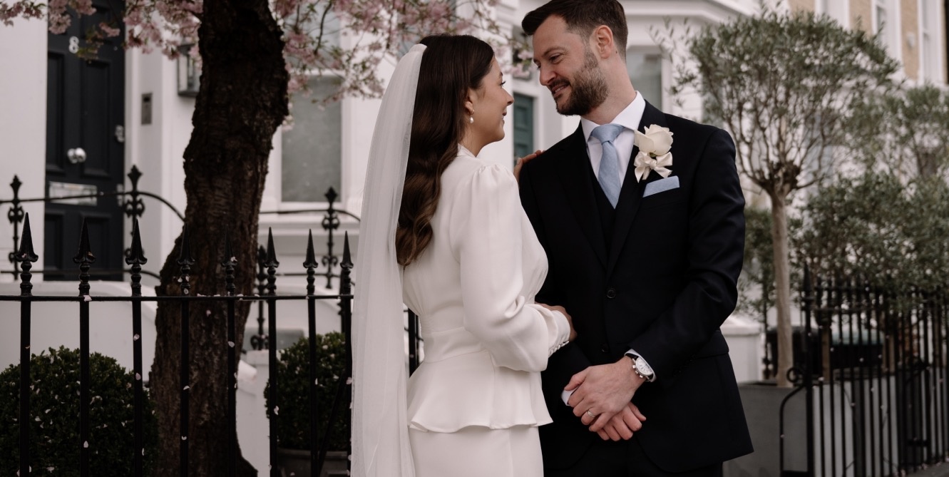 Ciara and Matt, beneath the cherry blossom, Flower Station