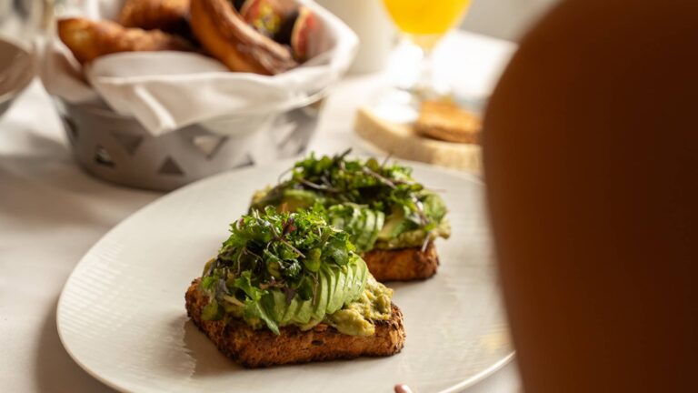 Avocado toast and breakfast plates, Four Seasons Hotel Gresham Palace
