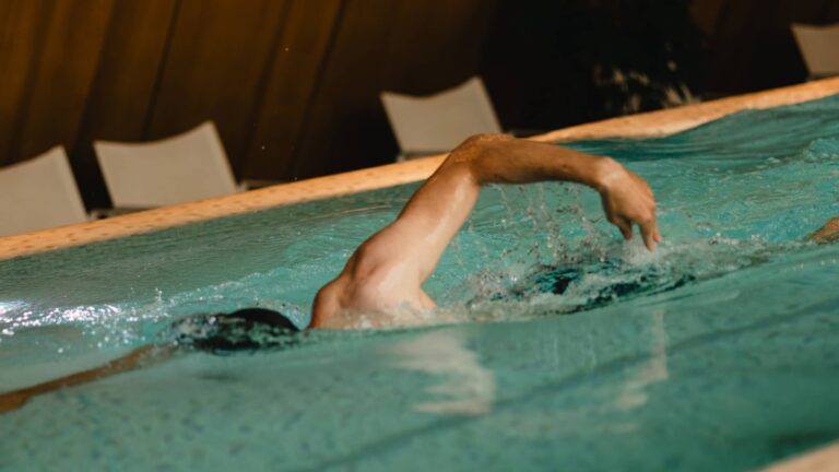 Swimmer in the hotel pool, Four Seasons Hotel Gresham Palace