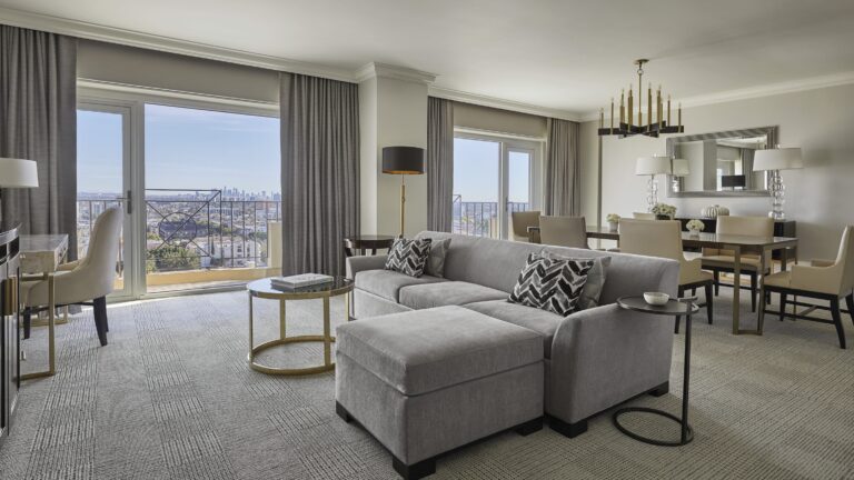 Suite living and dining area, Four Seasons Los Angeles at Beverly Hills