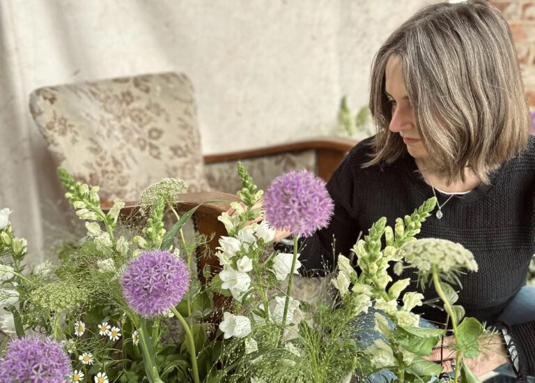 Nicola, the floral artist behind Foxgloves & Roses, Foxgloves and Roses