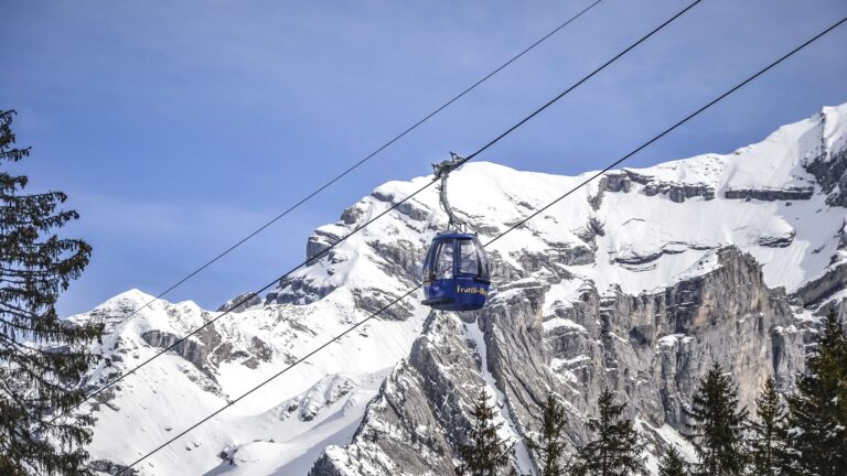 The gondola to Melchsee-Frutt in winter, Frutt Mountain Resort