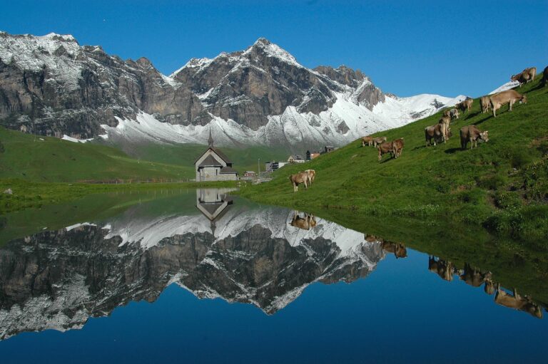 The mountain lake plateau of Melchsee-Frutt, Frutt Mountain Resort