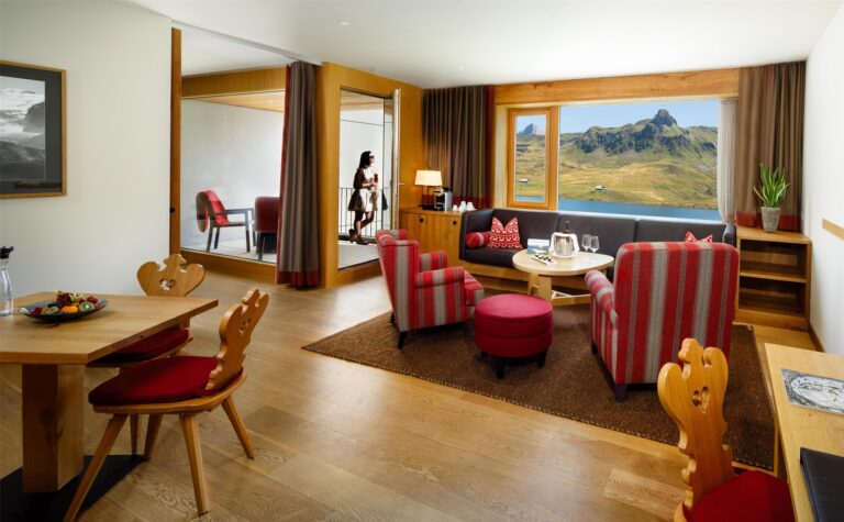 A living area with lake views, Frutt Mountain Resort