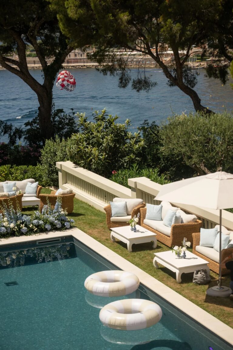 Poolside lounge area by the water, Geta Ungurean Agency