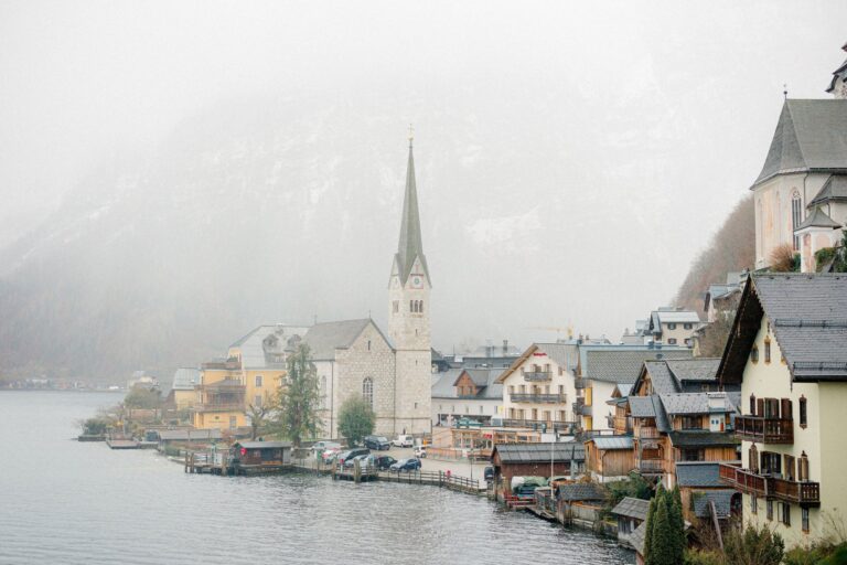 Hallstatt on its lake in winter mist, Getting Married In Austria
