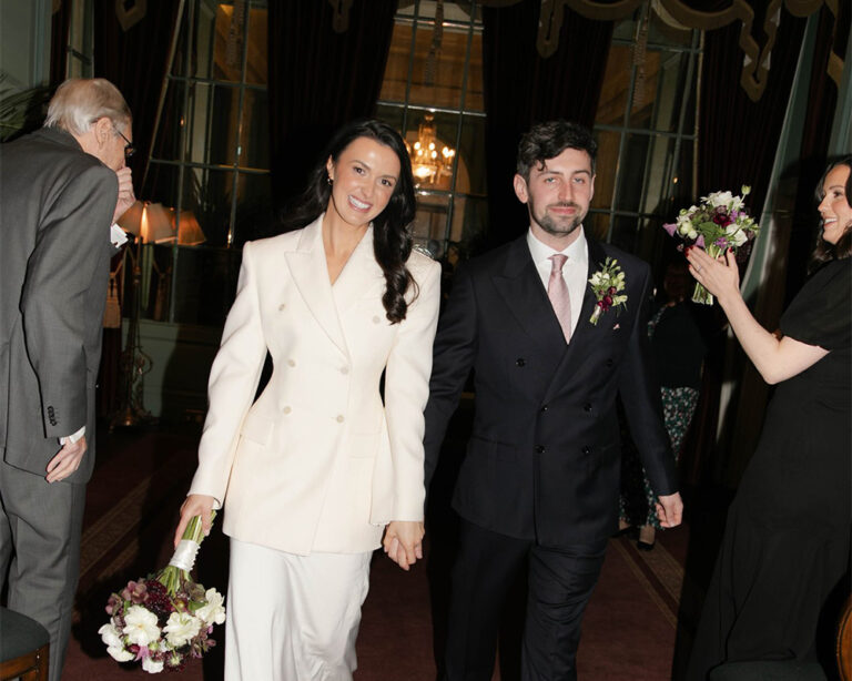 A couple arriving at their wedding, Gleneagles
