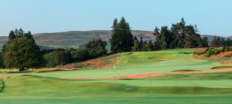 Golf course with the Ochil Hills behind, Gleneagles
