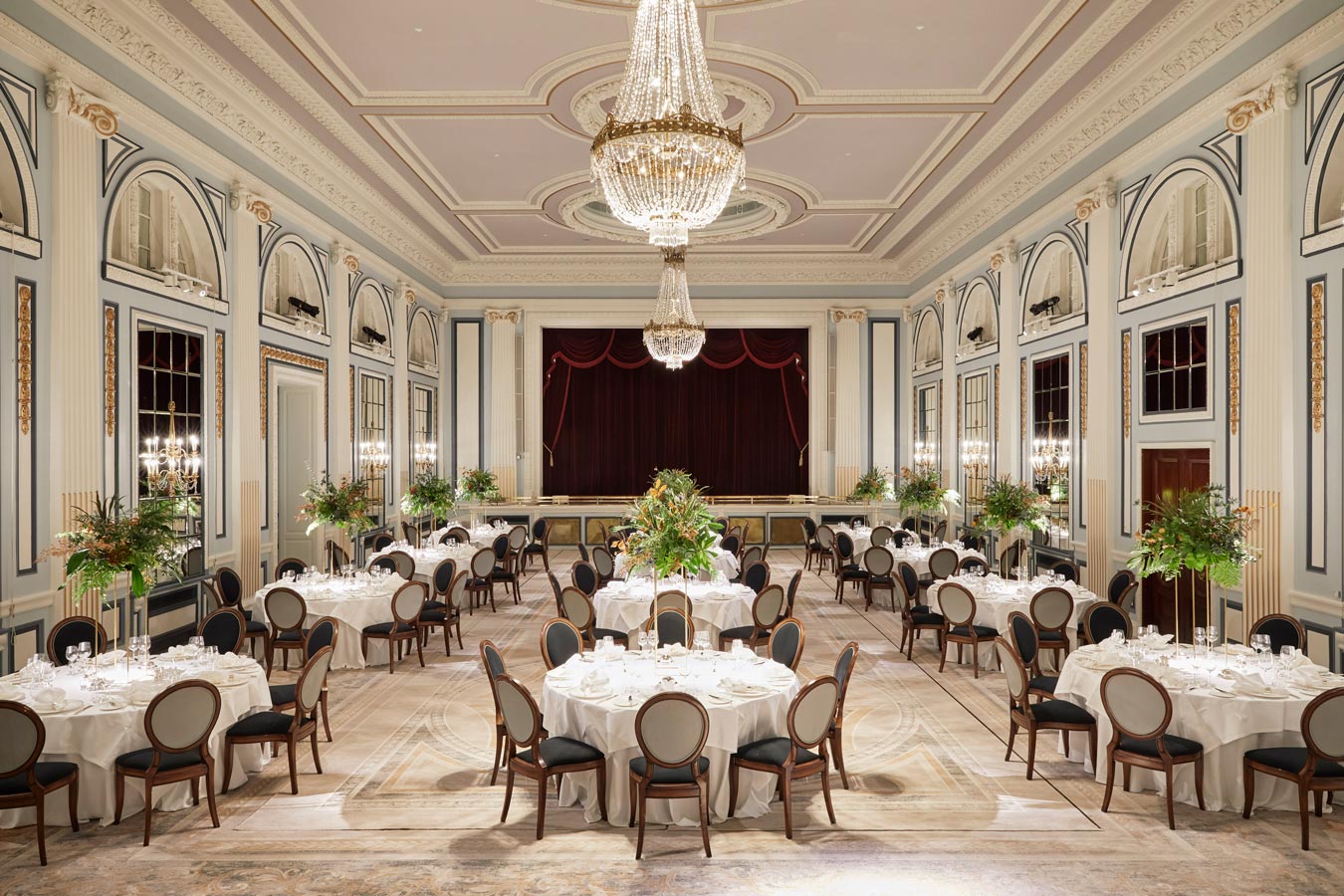 The Ballroom set for a dinner, Gleneagles