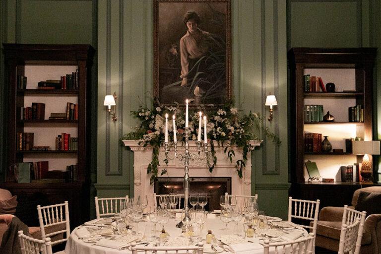 The Parlour set for a candlelit dinner, Gleneagles